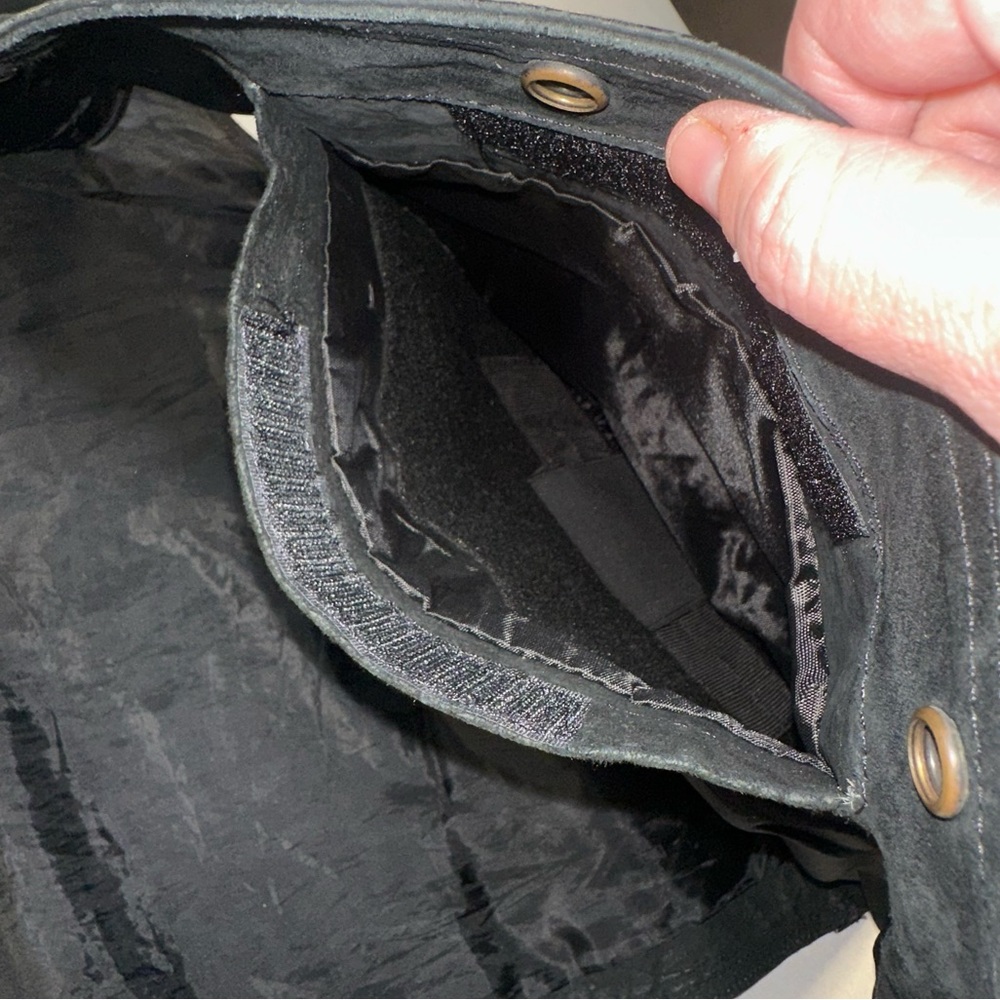 NRA Authentic Gear Men’s Lg Concealed Carry Black Leather Suede Lined Biker Vest - Picture 10 of 13